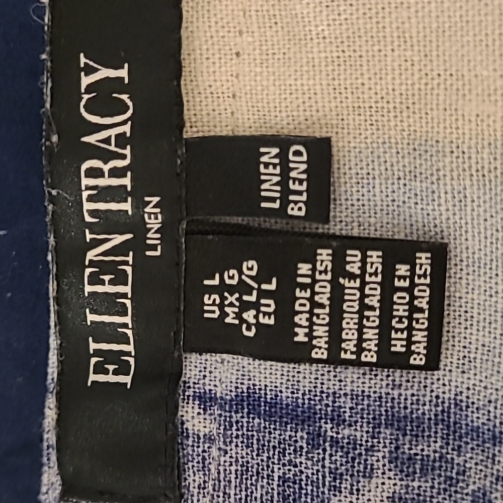Ellen Tracy Sleeveless linen top, Size L - Picture 2 of 2